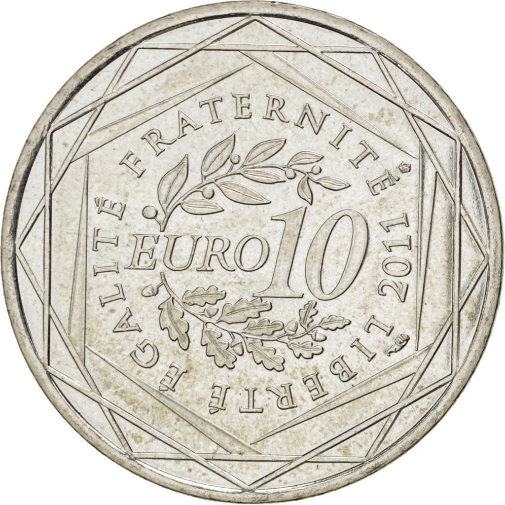 FRANCE, 10 Euro, 2011, Paris, KM #1731, MS(63), Silver, 29, 10.00