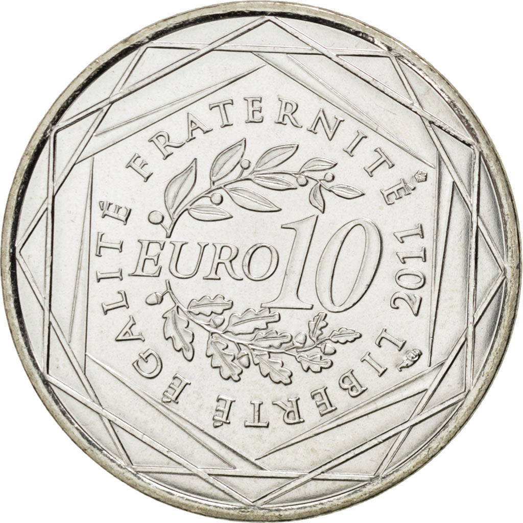 FRANCE, 10 Euro, 2011, Paris, KM #1738, MS(63), Silver, 29, 10.00