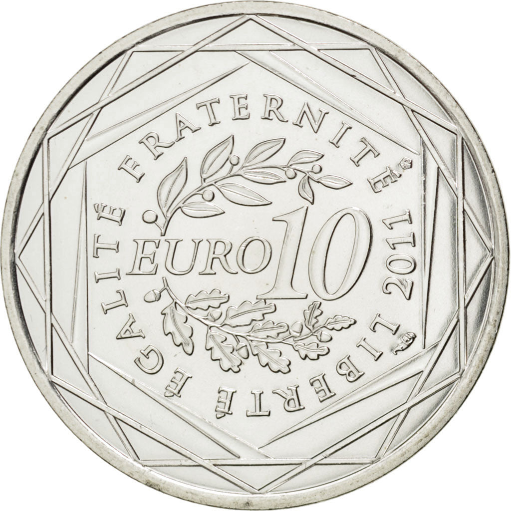 FRANCE, 10 Euro, 2011, Paris, KM #1726, MS(63), Silver, 29, 10.00