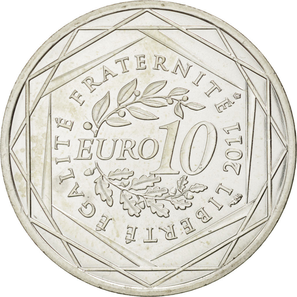 FRANCE, 10 Euro, 2011, Paris, KM #1744, MS(63), Silver, 29, 10.00