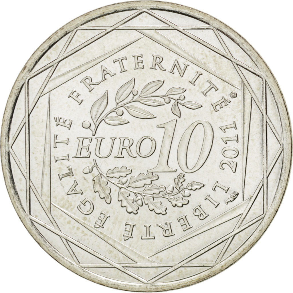 FRANCE, 10 Euro, 2011, Paris, KM #1730, MS(63), Silver, 29, 10.00