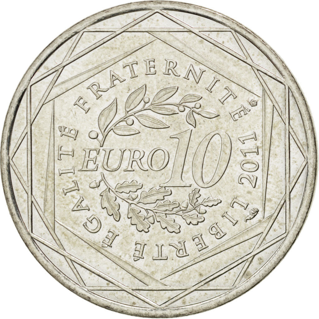 FRANCE, 10 Euro, 2011, Paris, KM #1750, MS(63), Silver, 29, 10.00