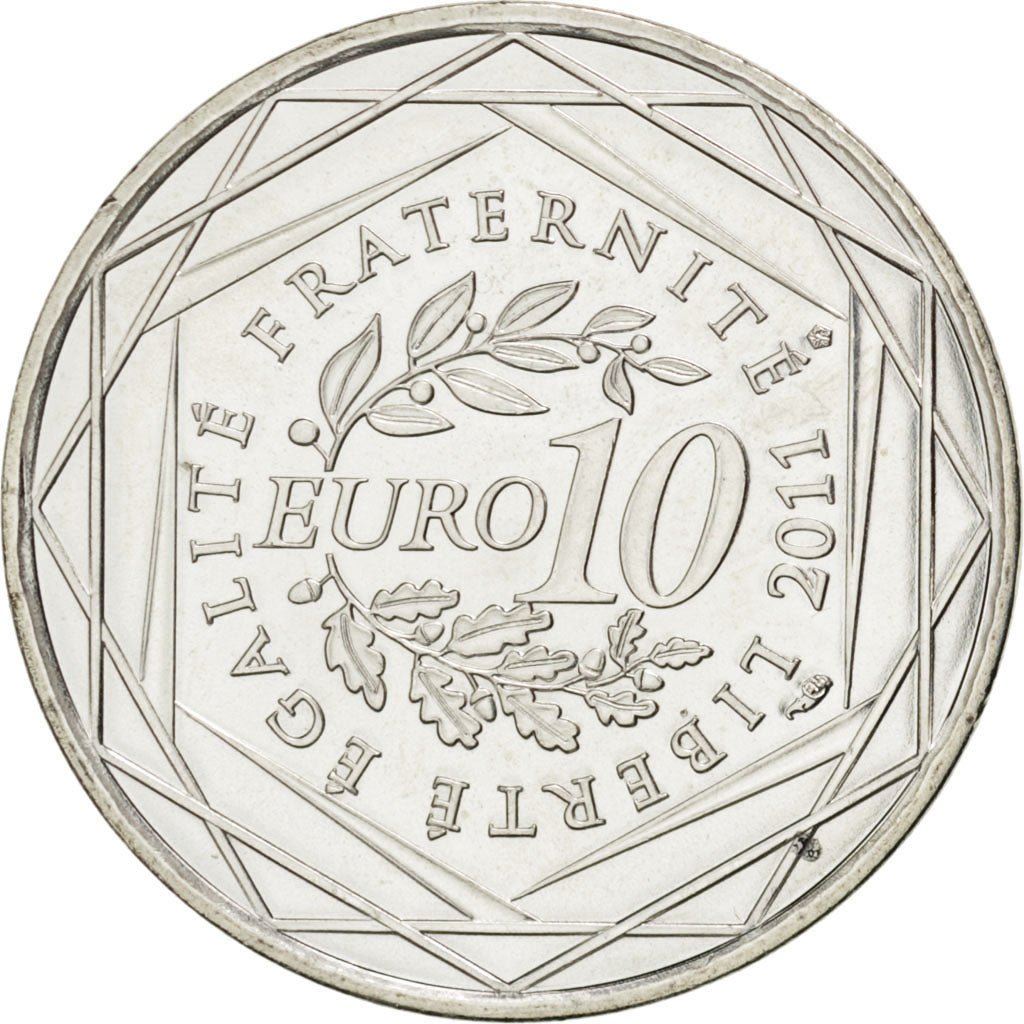 FRANCE, 10 Euro, 2011, Paris, KM #1745, MS(63), Silver, 29, 10.00