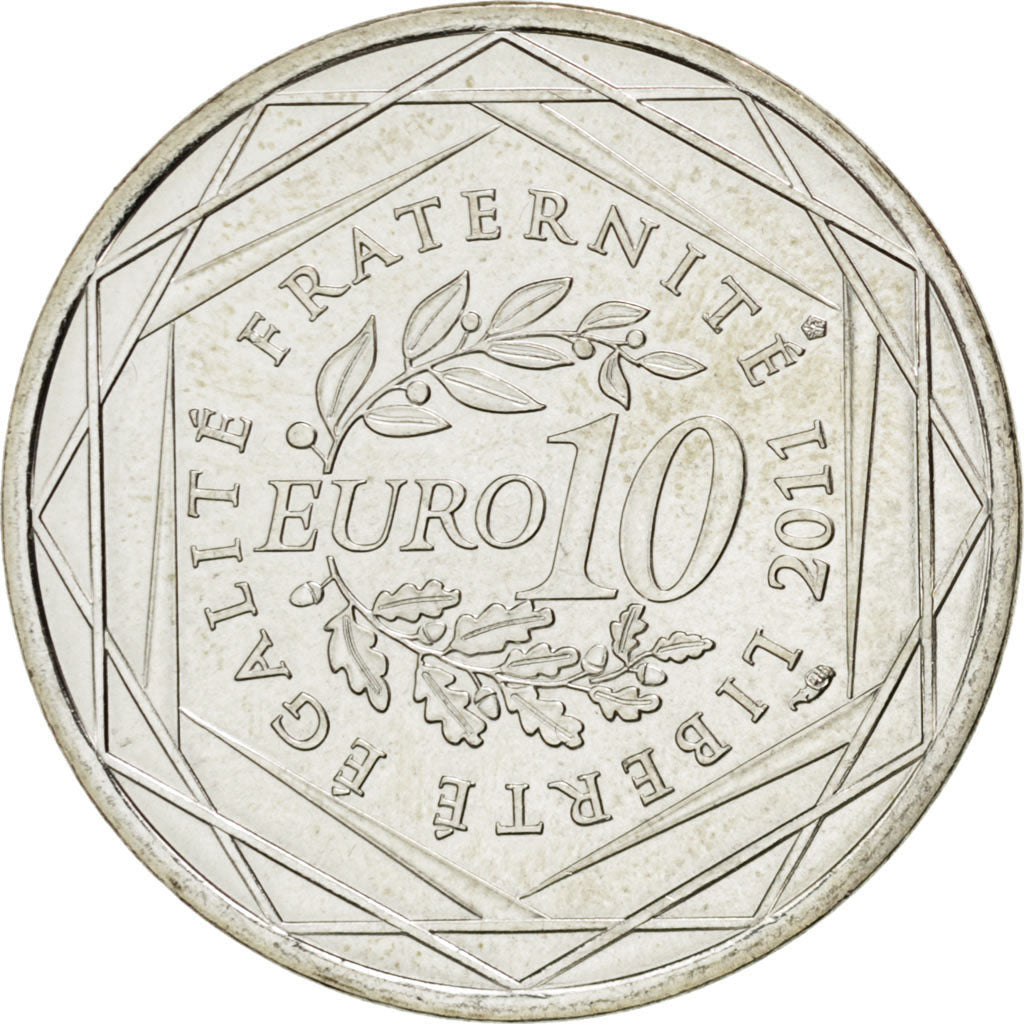 FRANCE, 10 Euro, 2011, Paris, KM #1729, MS(63), Silver, 29, 10.00