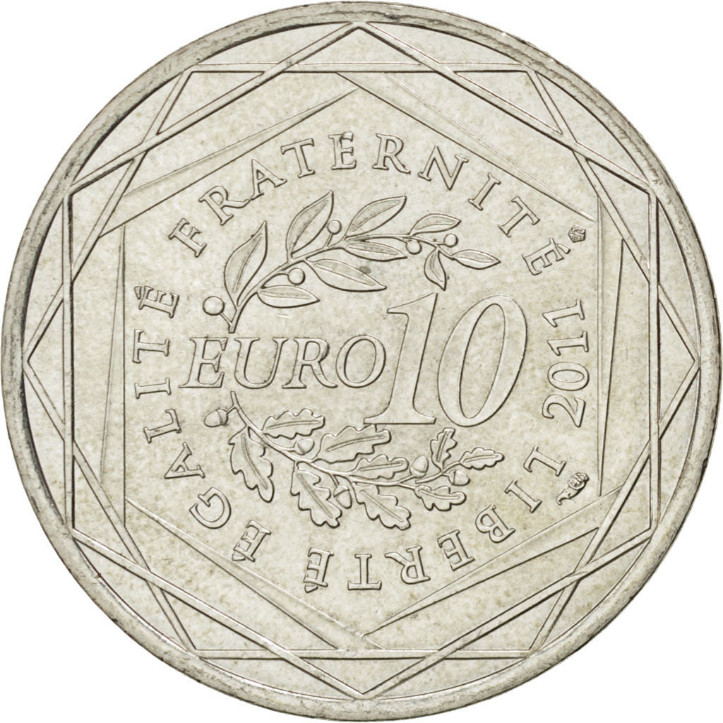FRANCE, 10 Euro, 2011, Paris, KM #1727, MS(63), Silver, 29, 10.00