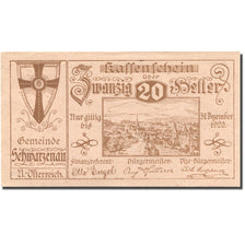 Banknote, Austria, Schwarzenau, 20 Heller, village, 1920 UNC(63) Mehl:FS 979a