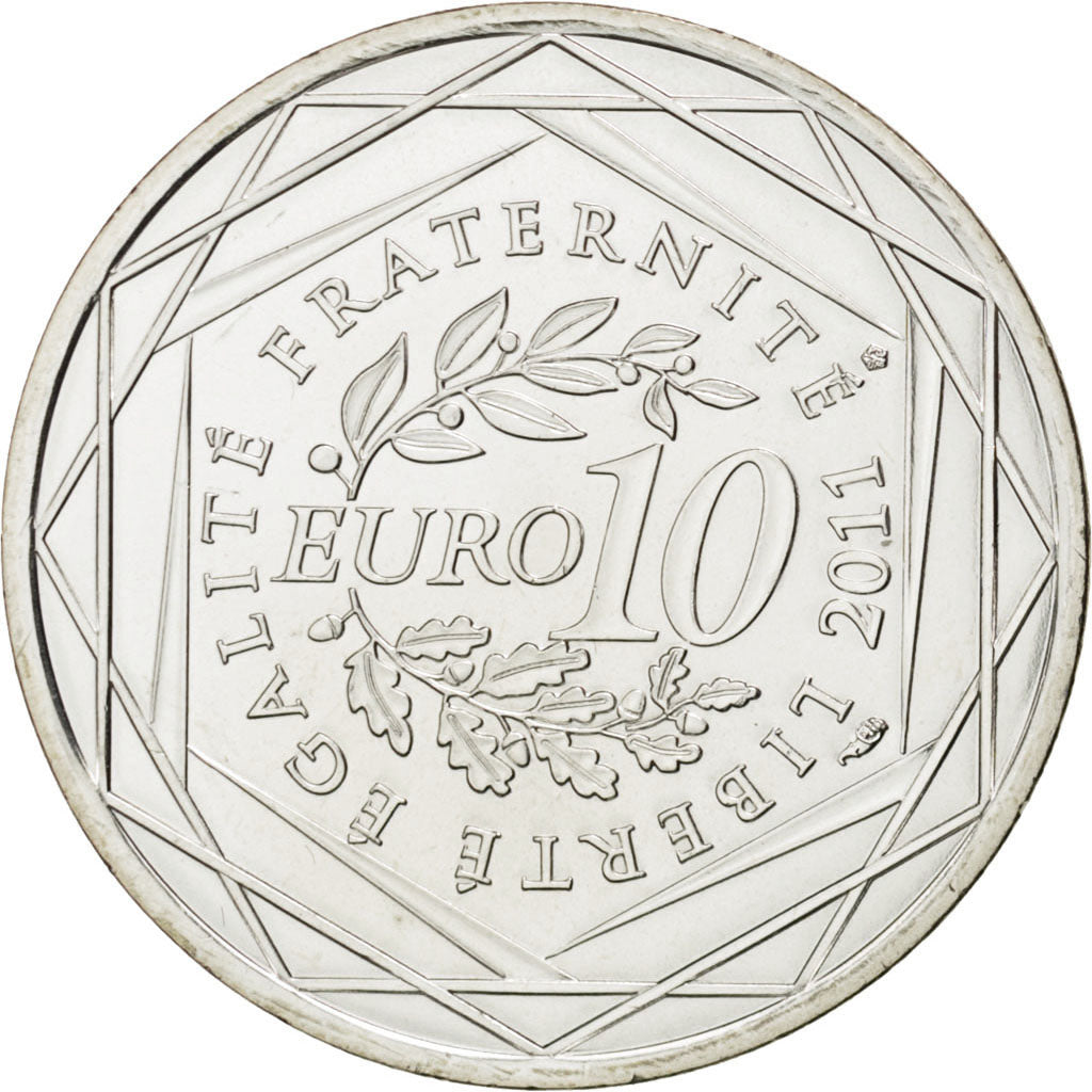 FRANCE, 10 Euro, 2011, Paris, KM #1740, MS(63), Silver, 29, 10.00