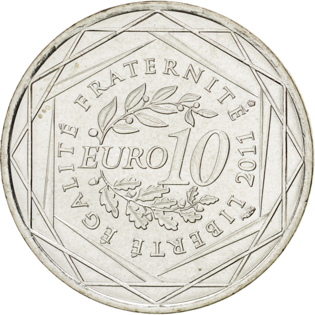 FRANCE, 10 Euro, 2011, Paris, KM #1741, MS(63), Silver, 29, 10.00