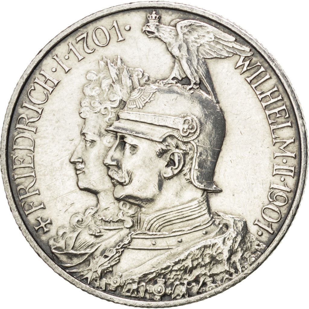 German States, 2 Mark, 1901, Berlin, KM #525, AU(50-53), Silver, 28, 11.11