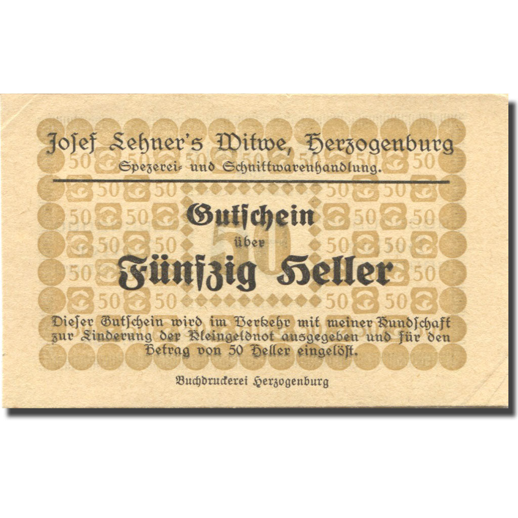 Banconote, Austria, Herzogenburg, 50 Heller, valeur faciale, SPL, Mehl:FS 370