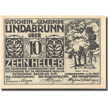 Banknote, Austria, Lindabrunn, 10 Heller, arbre, 1920 UNC(63) Mehl:FS 527a