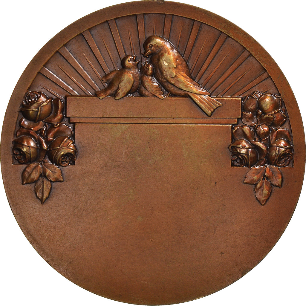 France, Medal, Naissance, Maternité, Lasserre, Art nouveau, AU(50-53), Bronze