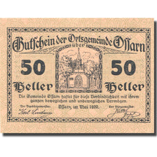 Banknote, Austria, Ossarn, 50 Heller, château, 1920 UNC(63) Mehl:FS 712a3