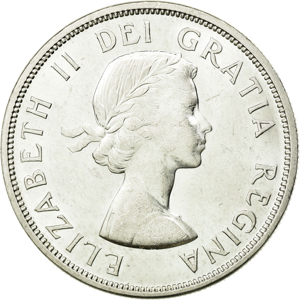 Coin, Canada, Elizabeth II, Dollar, 1962, Ottawa, AU(55-58), Silver, KM:54