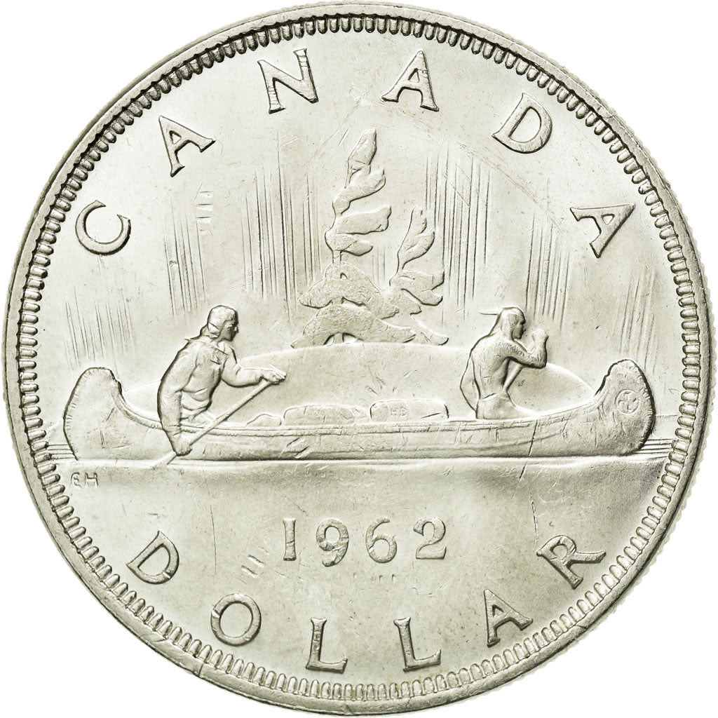 Coin, Canada, Elizabeth II, Dollar, 1962, Ottawa, AU(55-58), Silver, KM:54
