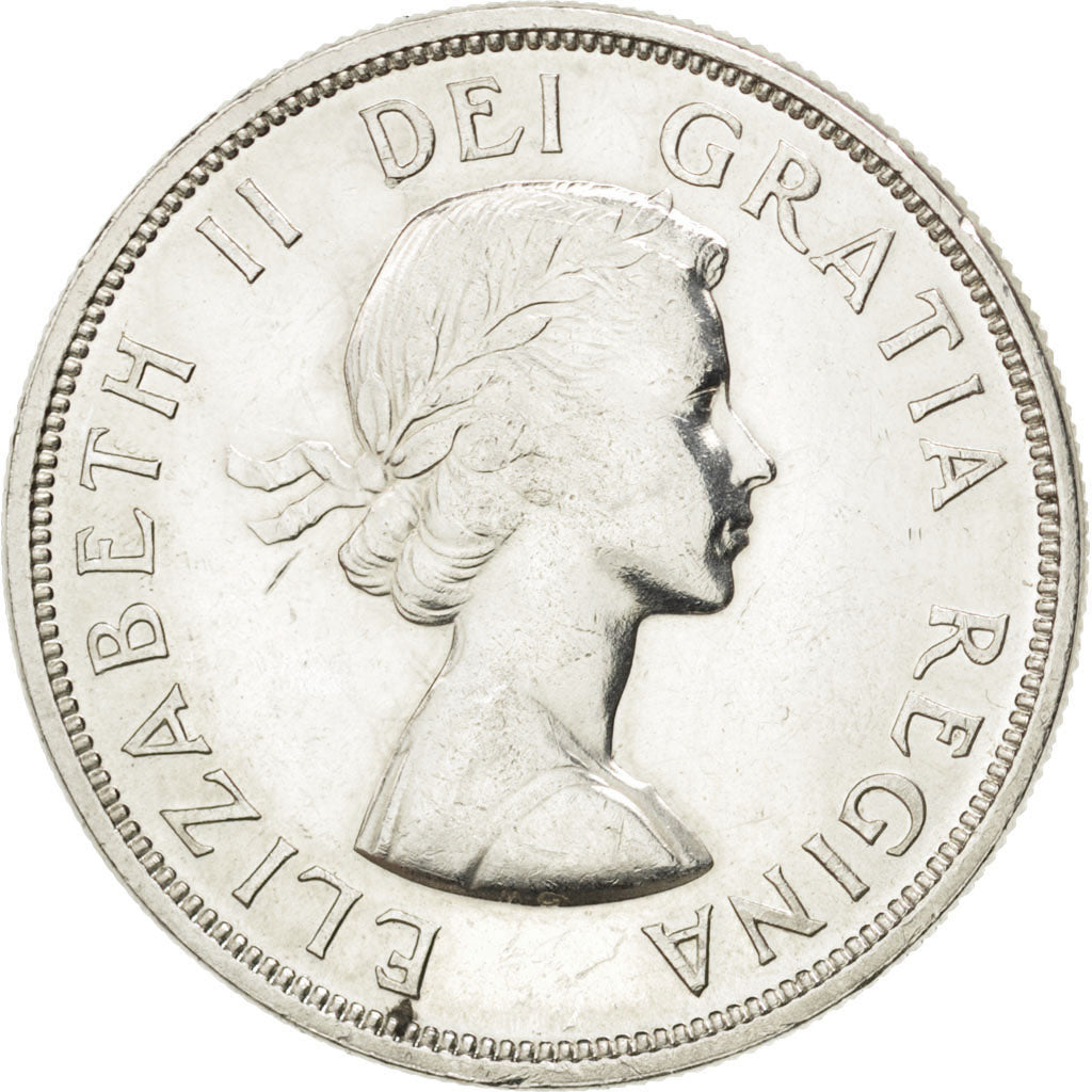Coin, Canada, Elizabeth II, Dollar, 1962, Ottawa, AU(55-58), Silver, KM:54