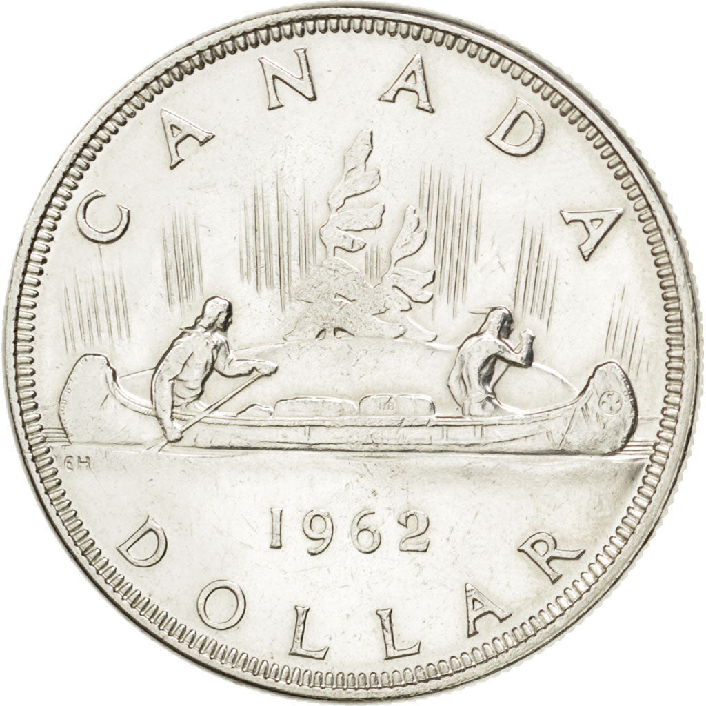 Coin, Canada, Elizabeth II, Dollar, 1962, Ottawa, AU(55-58), Silver, KM:54