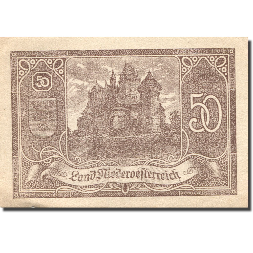 Banconote, Austria, Niederösterreich, 50 Heller, château 1920 SPL Mehl:FS 671IIa