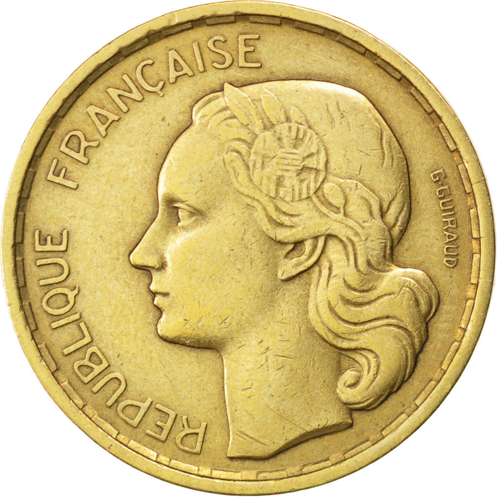 FRANCE, Guiraud, 20 Francs, 1950, Paris, KM #917.1, EF(40-45), Aluminum-Bronze,.