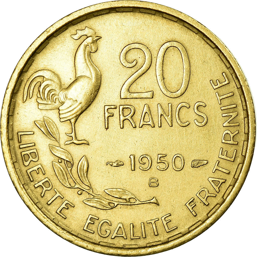 Coin, France, Guiraud, 20 Francs, 1950, Beaumont le Roger, AU(50-53)