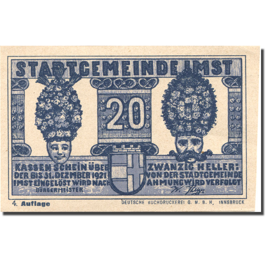 Banknote, Austria, Imst, 20 Heller, Blason 1920-12-31, UNC(63), Mehl:FS 405