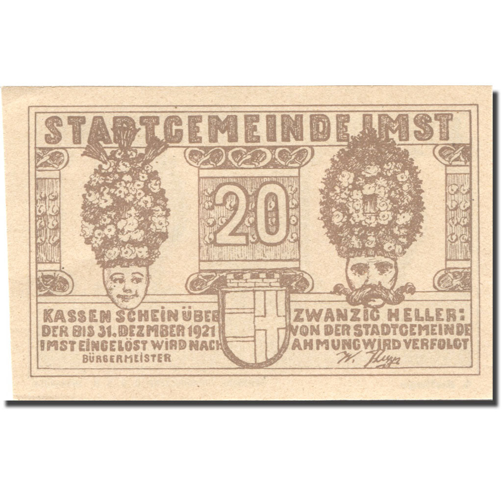Banknote, Austria, Imst, 20 Heller, Blason 1920-12-31, UNC(63), Mehl:FS 405
