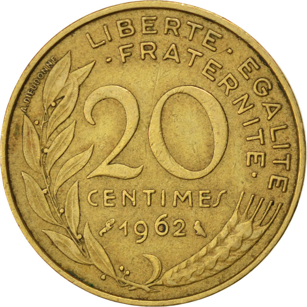FRANCE, Marianne, 20 Centimes, 1962, Paris, KM #930, EF(40-45),...