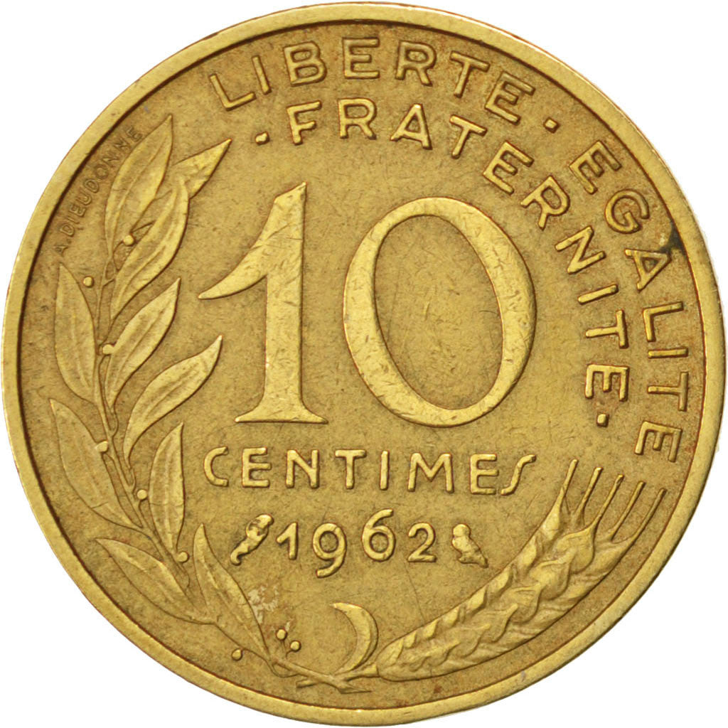 FRANCE, Marianne, 10 Centimes, 1962, Paris, KM #929, EF(40-45),...