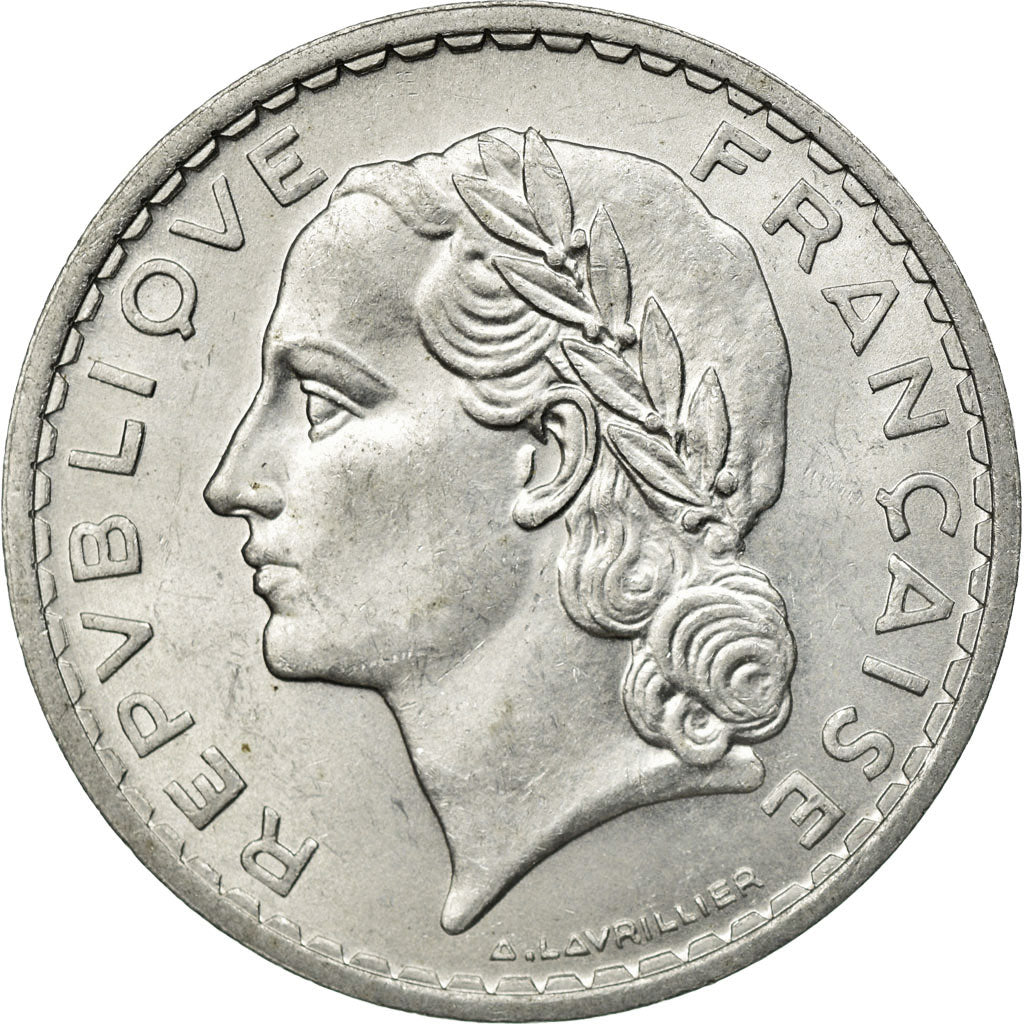Coin, France, Lavrillier, 5 Francs, 1949, Beaumont le Roger, AU(55-58)