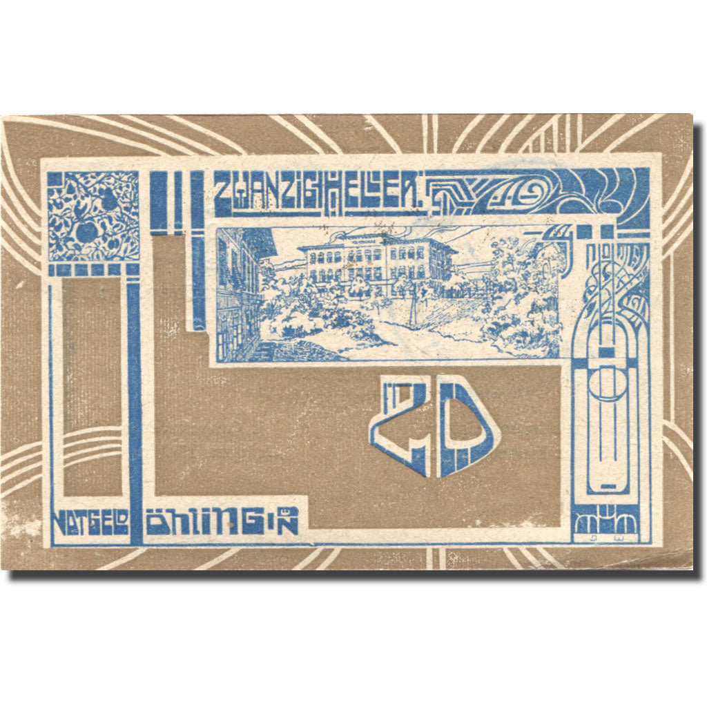 Banknote, Austria, Oehling, 20 Heller, Batiment, 1920 AU(55-58) Mehl:FS 707A