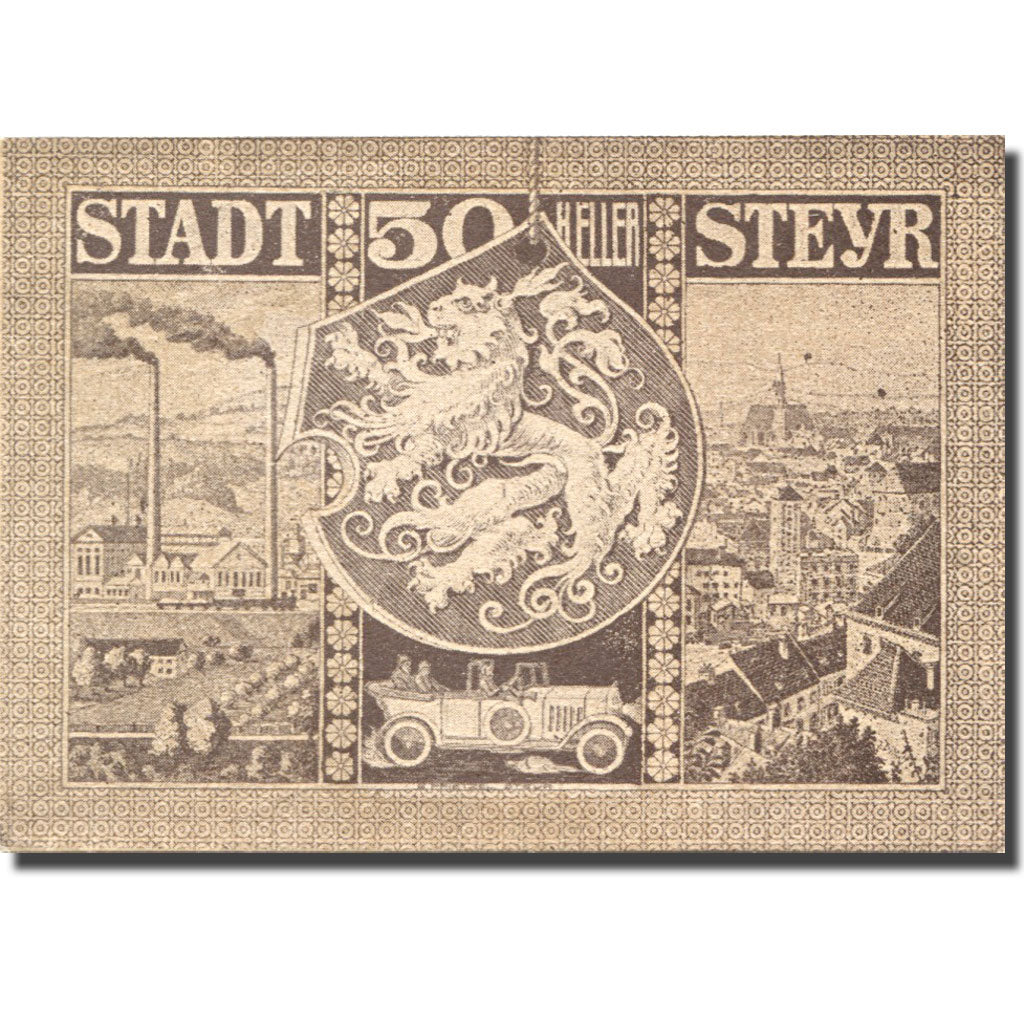 Billet, Autriche, Steyr, 50 Heller, Usine 1921-03-31, SPL, Mehl:FS 1034IIb