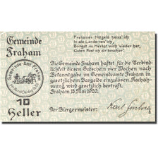 Banknote, Austria, Fraham, 10 Heller, ferme, 1920 AU(55-58) Mehl:FS 205a