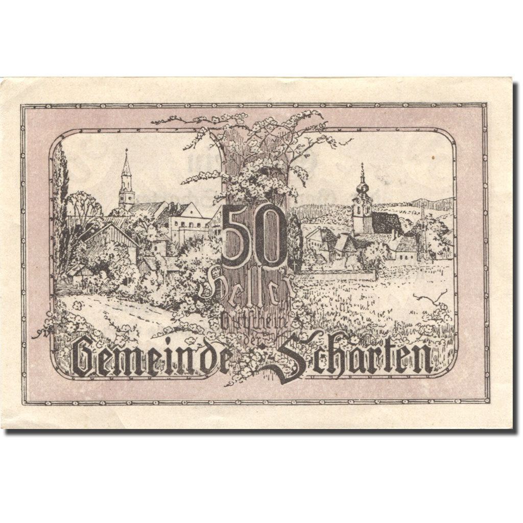 Banknote, Austria, Scharten, 50 Heller, Eglise, 1920 UNC(60-62) Mehl:FS 955a