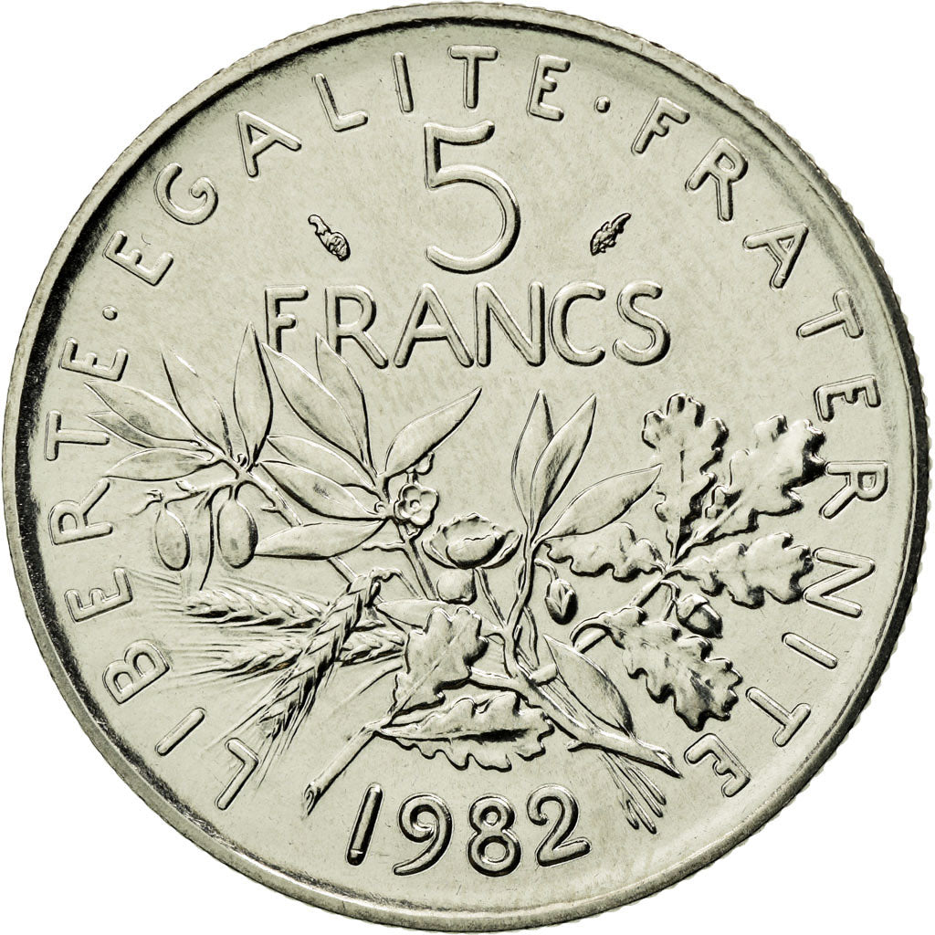 Monnaie, France, Semeuse, 5 Francs, 1982, FDC, Nickel Clad Copper-Nickel