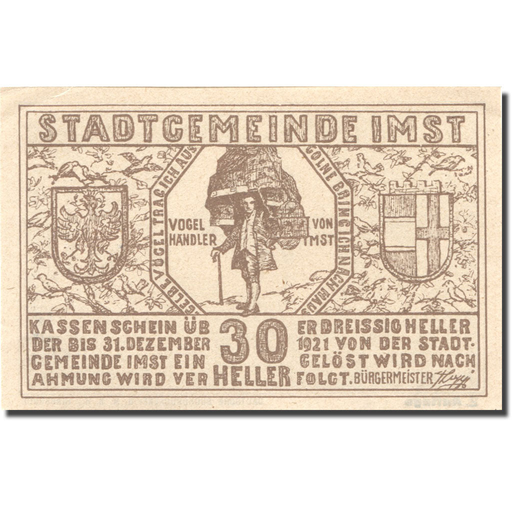 Banknote, Austria, Imst, 30 Heller, Blason 1920-12-31, UNC(63), Mehl:FS 405