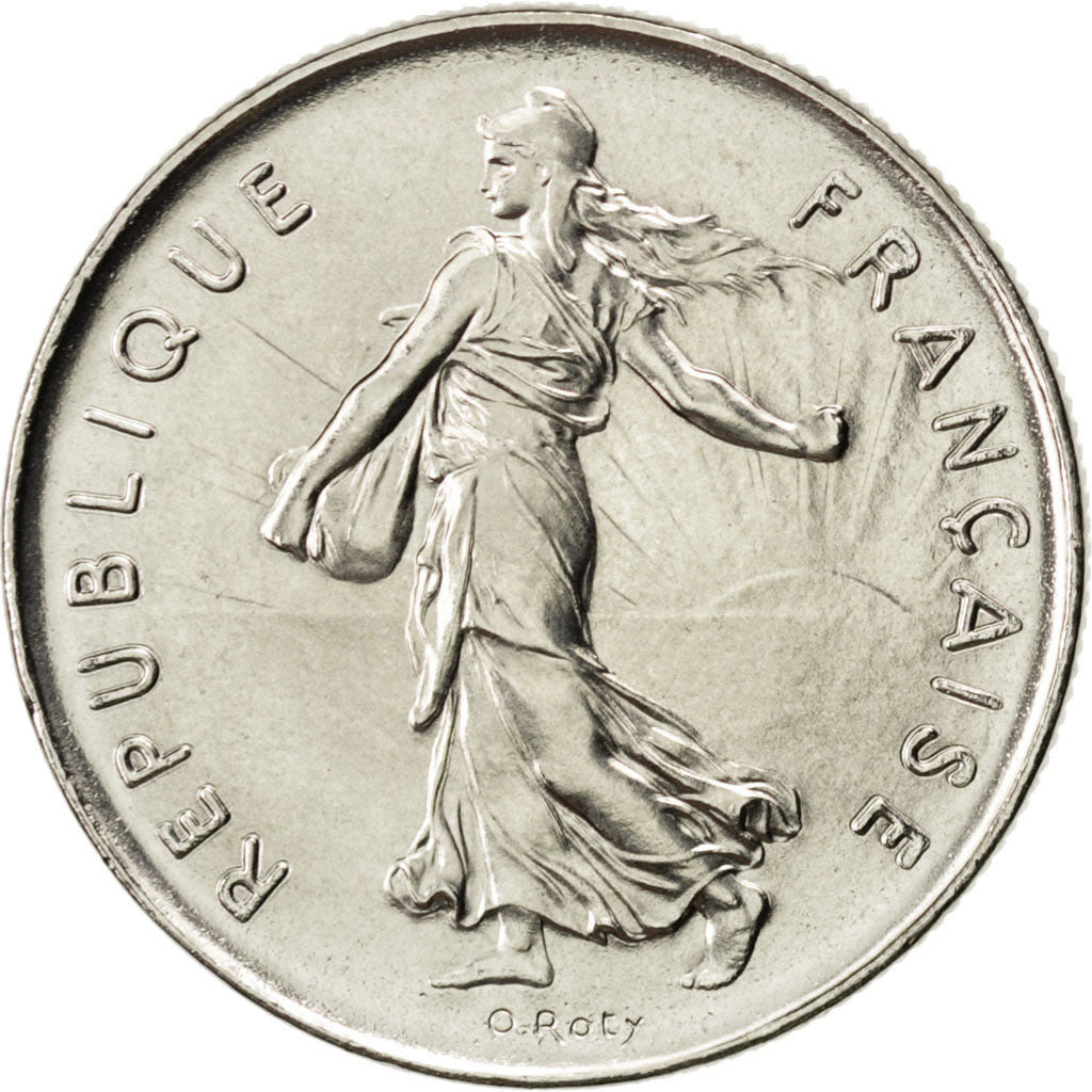 FRANCE, Semeuse, 5 Francs, 1976, Paris, KM #926a.1, MS(65-70), Nickel Clad...