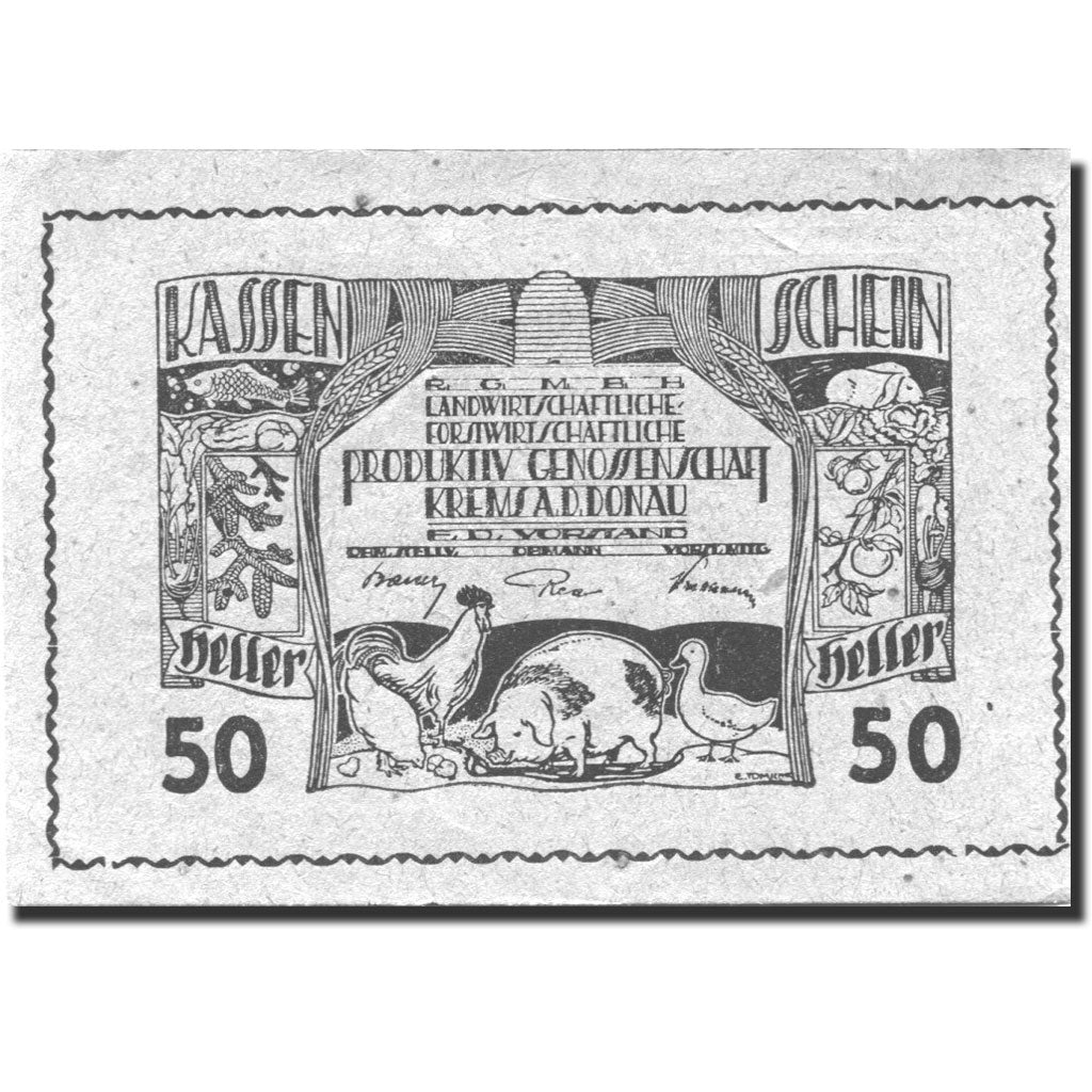 Banknote, Austria, Krems a/d Donau, 50 Heller Animaux 1920 UNC(63) Mehl:FS 1015