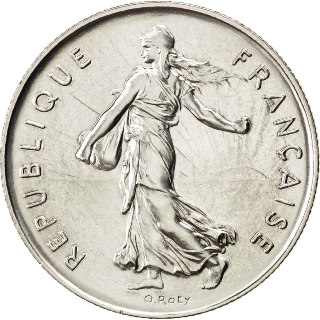 FRANCE, Semeuse, 5 Francs, 1974, Paris, KM #926a.1, MS(65-70), Nickel Clad...