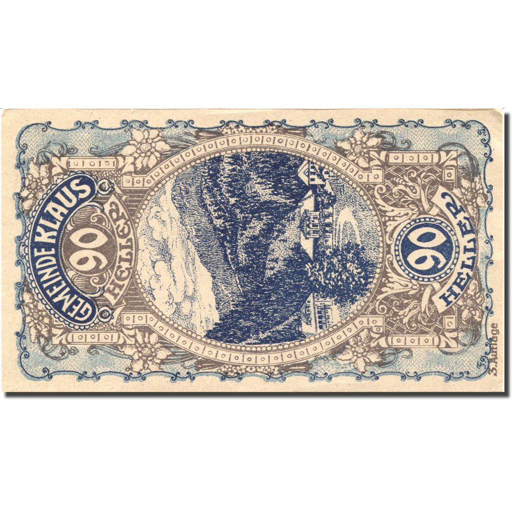 Banknote, Austria, Klaus, 90 Heller, paysage 1920-06-15, UNC(63) Mehl:FS 454IIIb