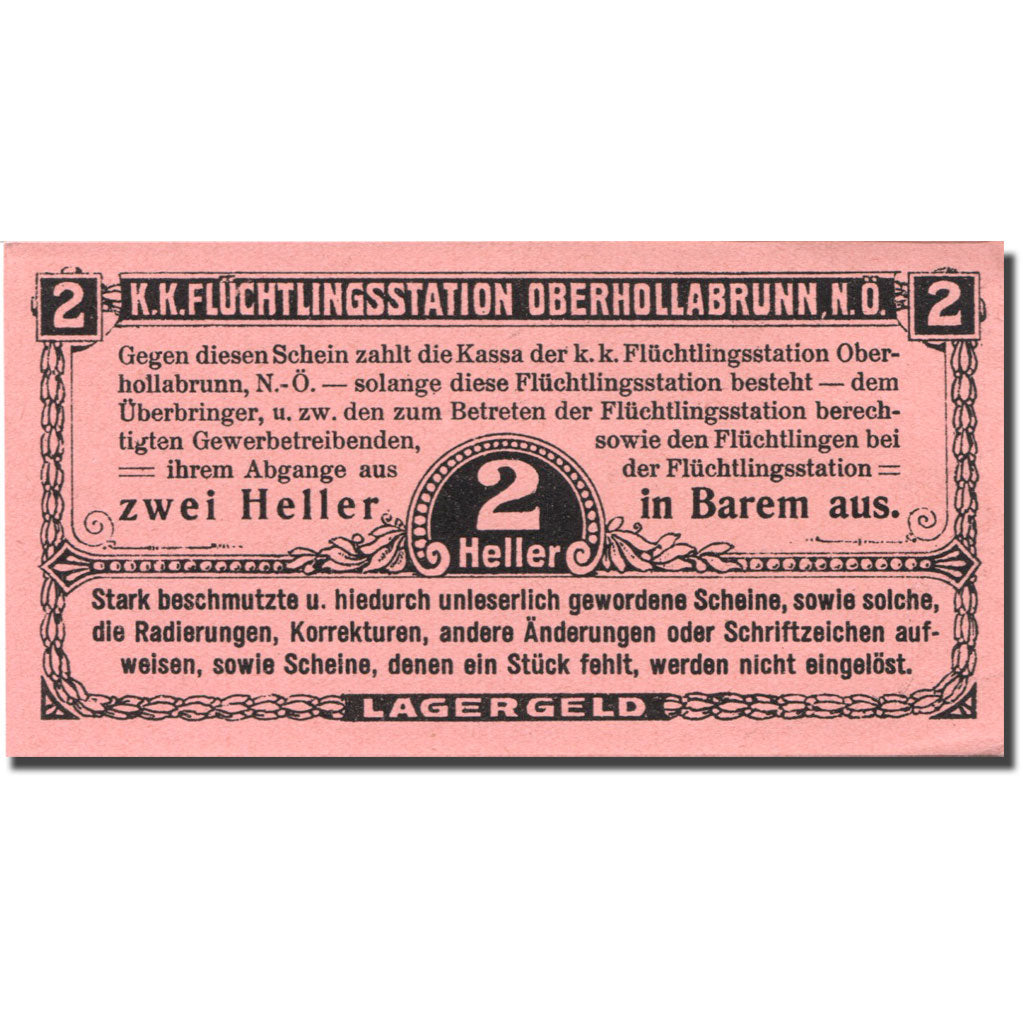 Banknote, Austria, Oberhollabrunn, 2 Heller, valeur faciale UNC(63), Mehl:FS 683