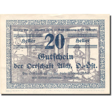 Banknote, Austria, Aich, 20 Heller, Usine 1920-12-31, UNC(63), Mehl:FS 10a