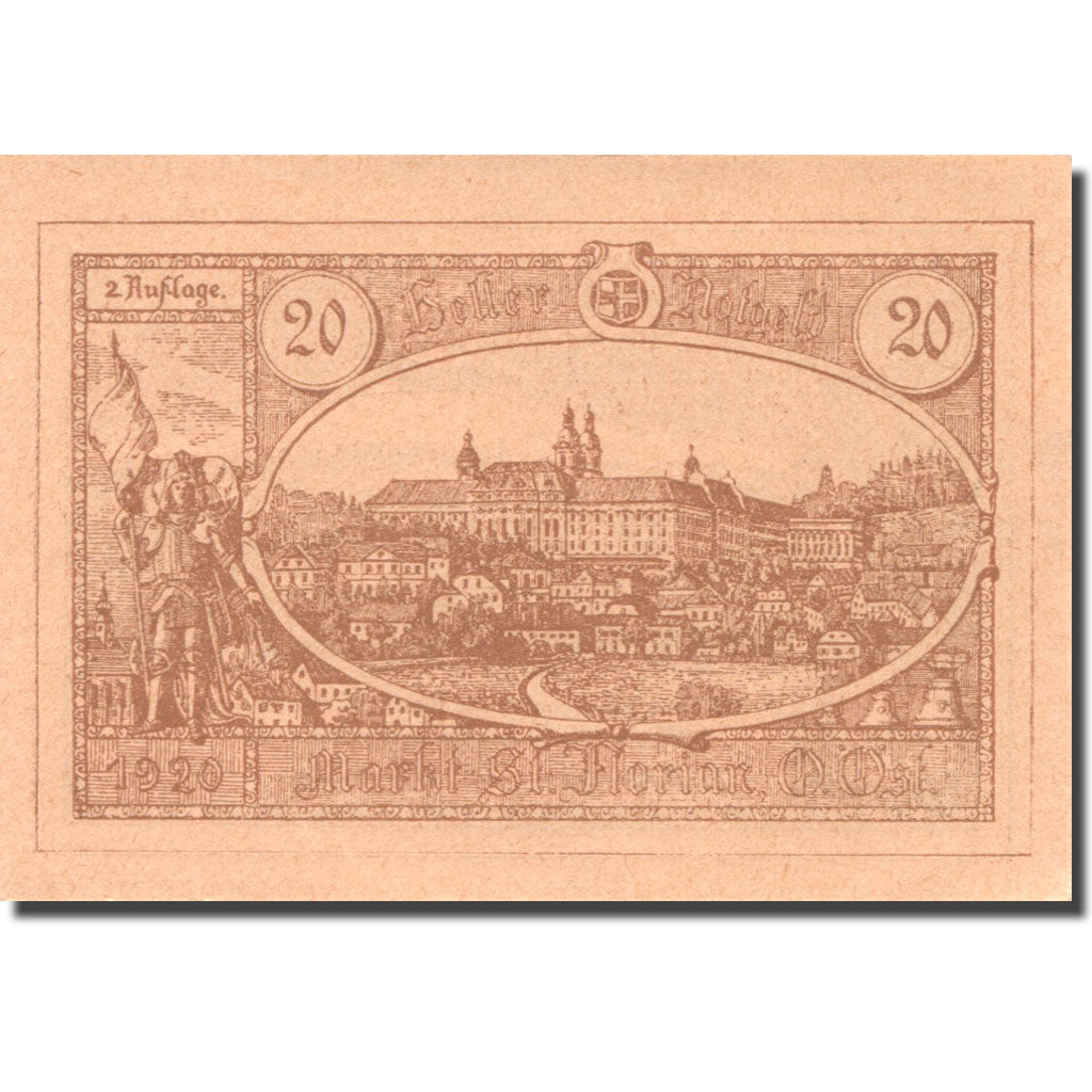 Banknote, Austria, St Florian, 20 Heller, village, 1920 UNC(63) Mehl:FS 879Ib