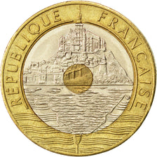FRANCE, Mont Saint Michel, 20 Francs, 1993, KM #1008.2, MS(63), Tri-Metallic,...