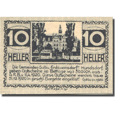 Banknote, Austria, Gutau, 10 Heller, château, 1920, UNC(63), Mehl:FS 212a