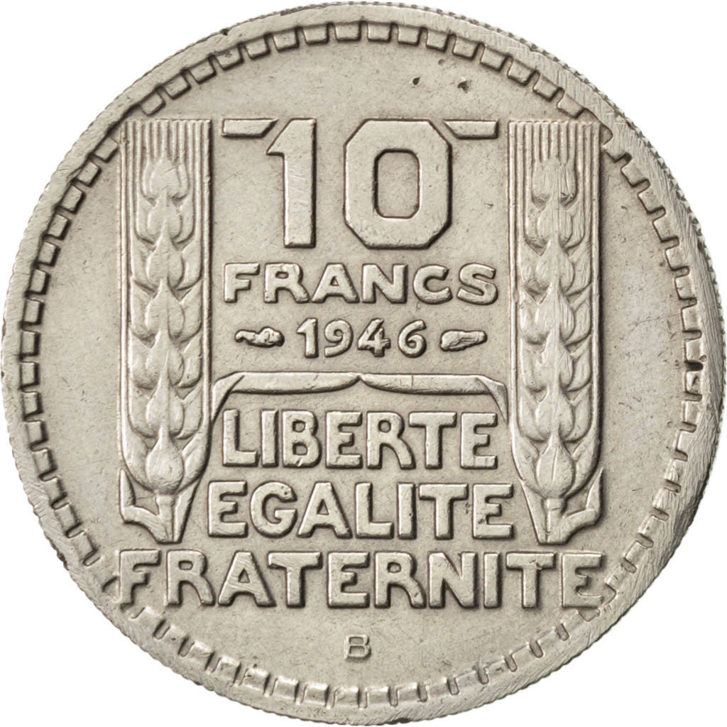 FRANCE, Turin, 10 Francs, 1946, Beaumont - Le Roger, KM #908.2, EF(40-45),...