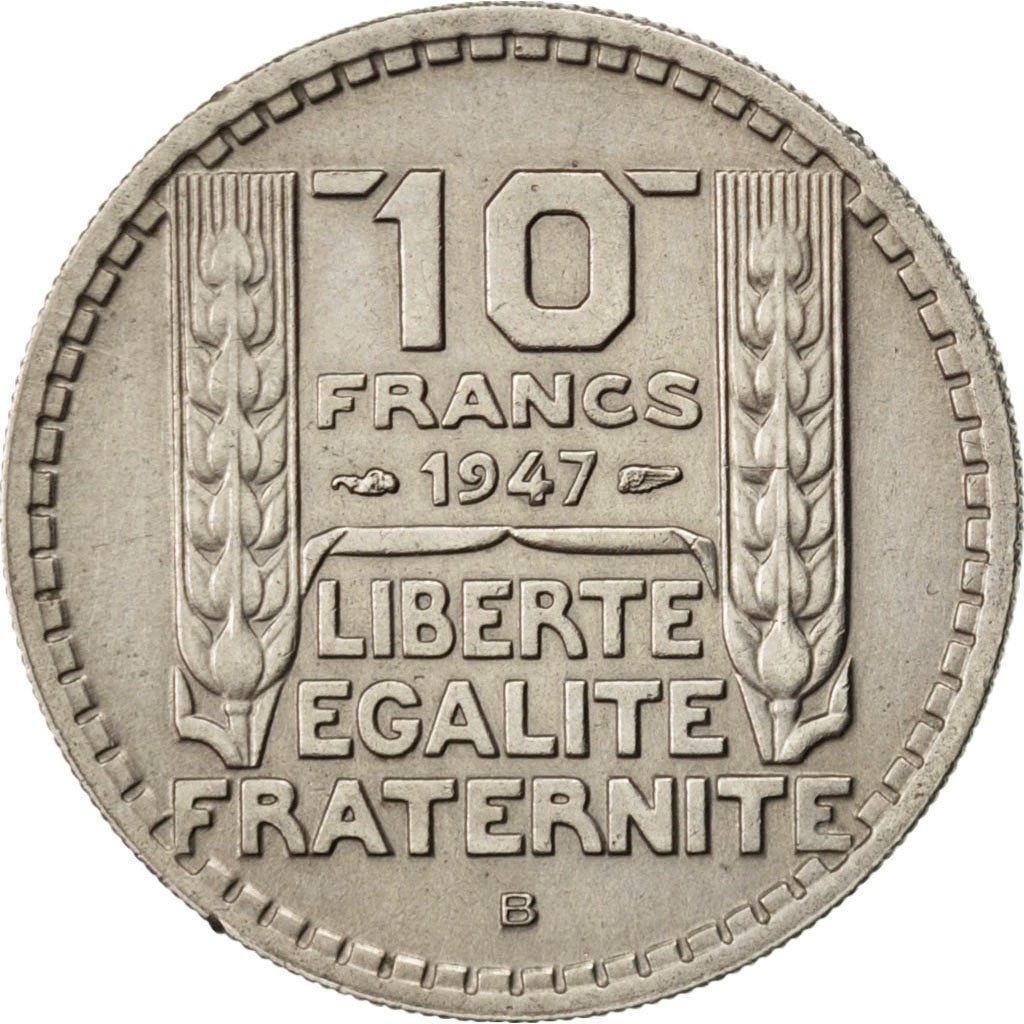 FRANCE, Turin, 10 Francs, 1947, Beaumont - Le Roger, KM #909.2, AU(50-53),...