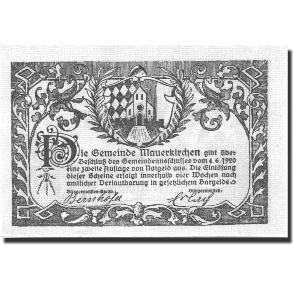 Banknote, Austria Mauerkirchen 30Heller, personnage 1920 UNC(63) Mehl:FS 598IIa