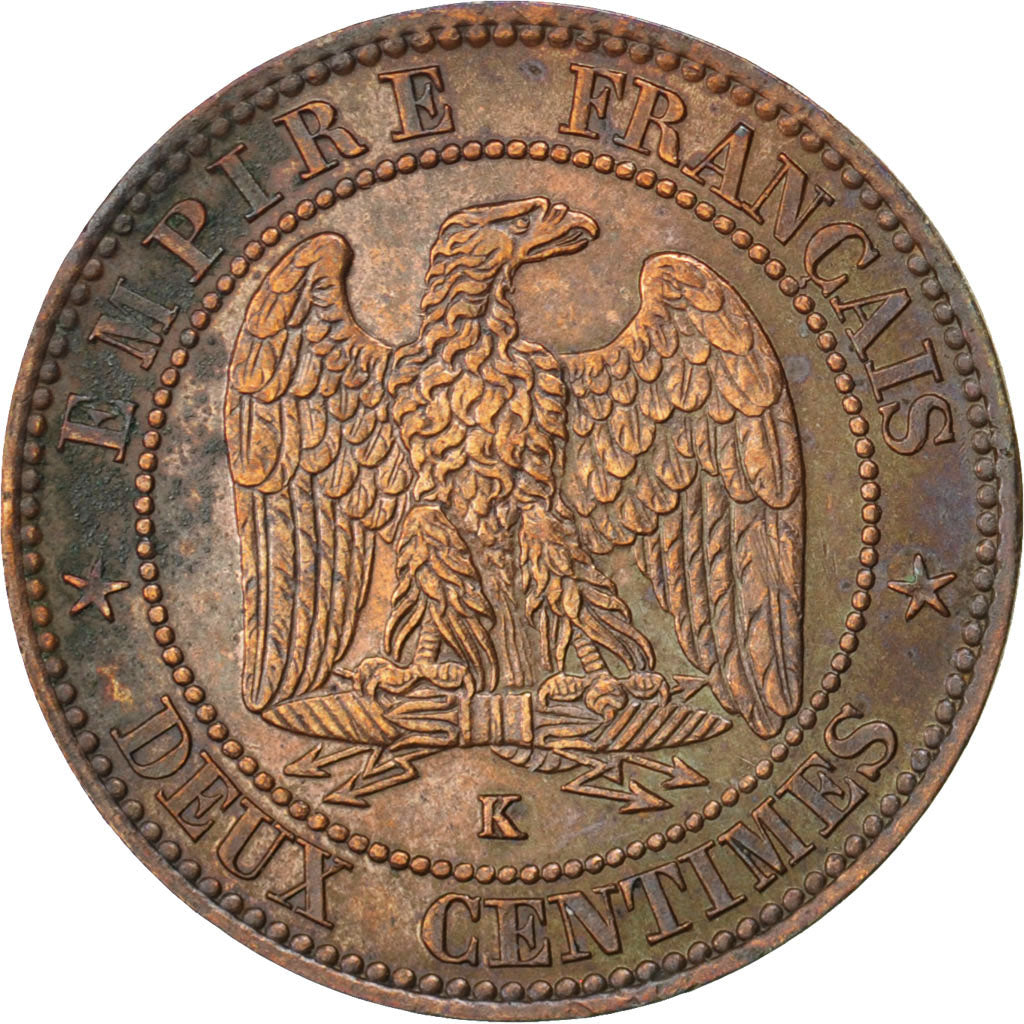 Second Empire, 2 Centimes Napoléon III tête laurée 1862 Bordeaux, KM 796.6