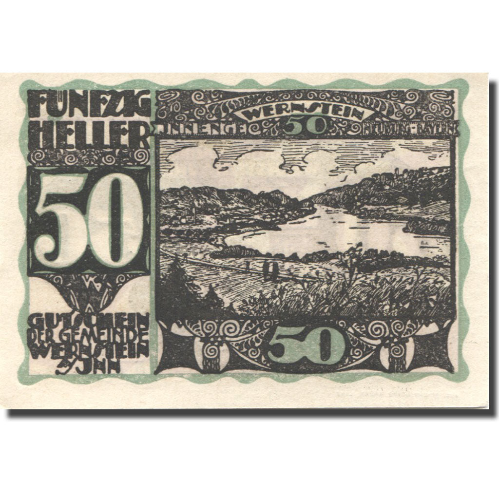 Banknote, Austria, Wernstein, 50 Heller, fleuve, 1920 UNC(63) Mehl:FS 1174a