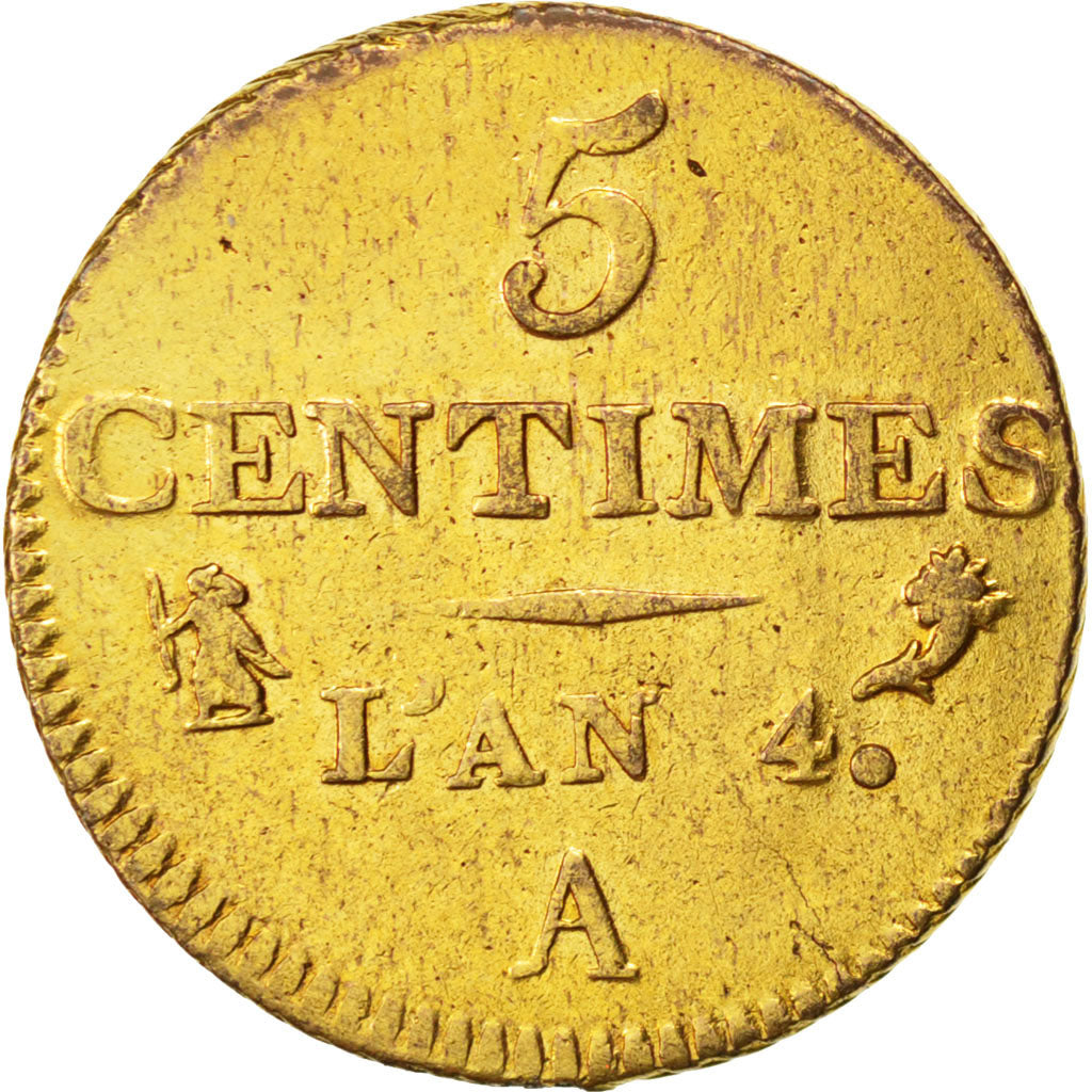 FRANCE, Dupré, 5 Centimes, 1795, Paris, KM #635.1, EF(40-45), Bronze, 23, Gadour